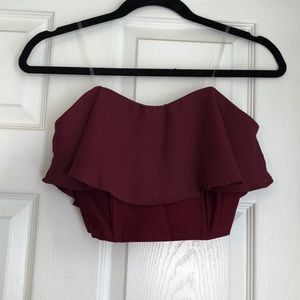 Maroon/wine strapless top